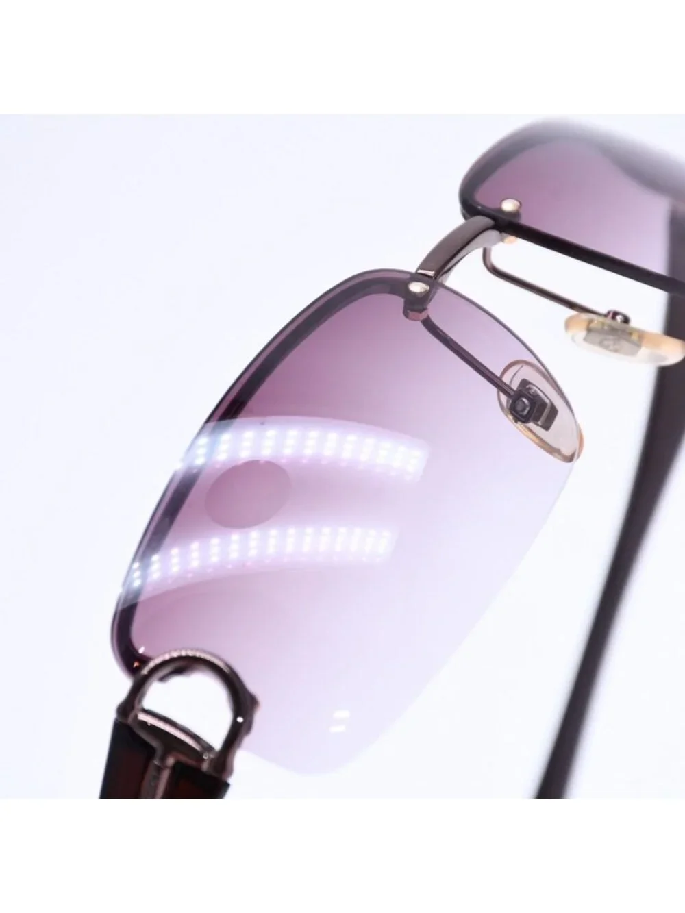 Gucci Half Rim Sunglasses Eyewear S Bkvyt Horsebit Brown